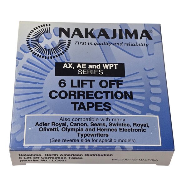 Nakajima Lift off Correction Tapes Typewriter Open Box AX AE WPT Series - Picture 1 of 5